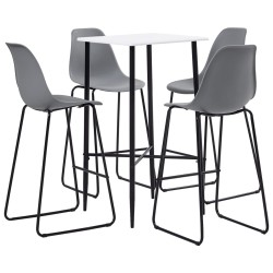 5-tlg. Bar-Set Kunststoff Grau