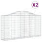 vidaXL Gabionen mit Hochbogen 2 Stk. 200x30x100/120cm Verzinktes Eisen vidaXL Gabionen mit Hochbogen 2 Stk. 200x30x100/120cm Verzinktes Eisen