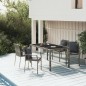 vidaXL 5-tlg. Garten-Essgruppe mit Kissen Grau Poly Rattan vidaXL 5-tlg. Garten-Essgruppe mit Kissen Grau Poly Rattan