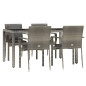 vidaXL 5-tlg. Garten-Essgruppe mit Kissen Grau Poly Rattan vidaXL 5-tlg. Garten-Essgruppe mit Kissen Grau Poly Rattan
