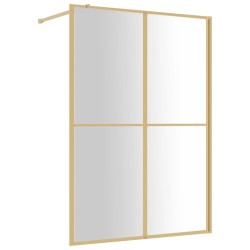 vidaXL Duschwand für Begehbare Dusche ESG Klarglas Golden 140x195cm