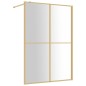 vidaXL Duschwand für Begehbare Dusche ESG Klarglas Golden 140x195cm vidaXL Duschwand für Begehbare Dusche ESG Klarglas Golden 140x195cm
