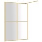 vidaXL Duschwand für Begehbare Dusche ESG Klarglas Golden 140x195cm vidaXL Duschwand für Begehbare Dusche ESG Klarglas Golden 140x195cm
