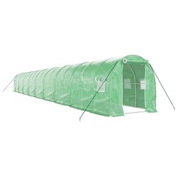 vidaXL Gewächshaus mit Stahlrahmen Grün 36 m² 18x2x2 m