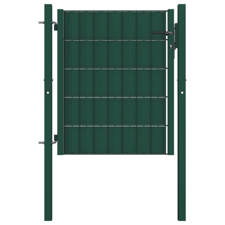 vidaXL Zauntor PVC und Stahl 100x101 cm Grün  
