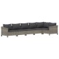 vidaXL 6-tlg. Garten-Lounge-Set mit Kissen Grau Poly Rattan vidaXL 6-tlg. Garten-Lounge-Set mit Kissen Grau Poly Rattan