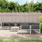vidaXL 9-tlg. Garten-Lounge-Set mit Kissen Weiß Stahl vidaXL 9-tlg. Garten-Lounge-Set mit Kissen Weiß Stahl