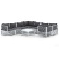 vidaXL 9-tlg. Garten-Lounge-Set mit Kissen Weiß Stahl vidaXL 9-tlg. Garten-Lounge-Set mit Kissen Weiß Stahl