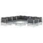 vidaXL 9-tlg. Garten-Lounge-Set mit Kissen Weiß Stahl vidaXL 9-tlg. Garten-Lounge-Set mit Kissen Weiß Stahl