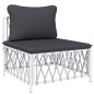 vidaXL 9-tlg. Garten-Lounge-Set mit Kissen Weiß Stahl vidaXL 9-tlg. Garten-Lounge-Set mit Kissen Weiß Stahl