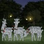 vidaXL LED-Rentiere 6 Stk. Silbern Kaltweiß Mesh vidaXL LED-Rentiere 6 Stk. Silbern Kaltweiß Mesh