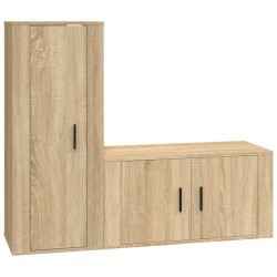 vidaXL 2-tlg. TV-Schrank-Set Sonoma-Eiche Holzwerkstoff