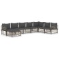 vidaXL 8-tlg. Garten-Lounge-Set mit Kissen Anthrazit Poly Rattan vidaXL 8-tlg. Garten-Lounge-Set mit Kissen Anthrazit Poly Rattan