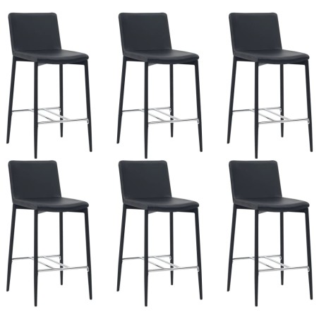 Barhocker 6 Stk. Schwarz Kunstleder