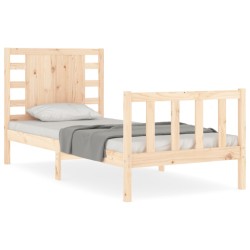 vidaXL Massivholzbett mit Kopfteil 90x200 cm