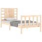 vidaXL Massivholzbett mit Kopfteil 90x200 cm vidaXL Massivholzbett mit Kopfteil 90x200 cm