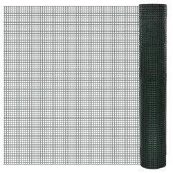 vidaXL Drahtzaun für Hühner Verzinkt mit PVC-Beschichtung 10x1 m Grün