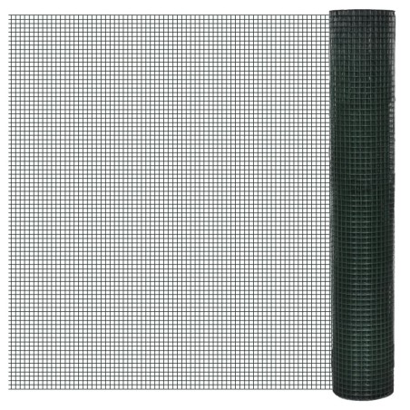 vidaXL Drahtzaun für Hühner Verzinkt mit PVC-Beschichtung 10x1 m Grün
