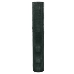 vidaXL Drahtzaun für Hühner Verzinkt mit PVC-Beschichtung 10x1 m Grün