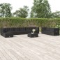 vidaXL 11-tlg. Garten-Lounge-Set mit Kissen Schwarz Poly Rattan vidaXL 11-tlg. Garten-Lounge-Set mit Kissen Schwarz Poly Rattan