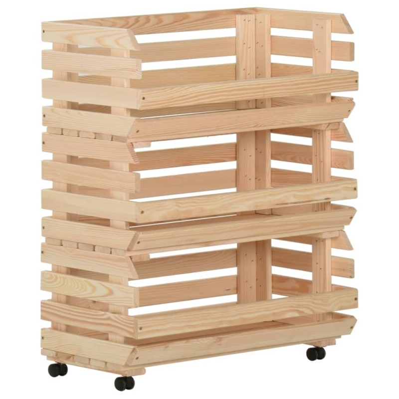 vidaXL Gemüsewagen 77x30x80 cm Massivholz Kiefer vidaXL Gemüsewagen 77x30x80 cm Massivholz Kiefer