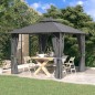vidaXL Pavillon mit Seitenwänden & Doppeldach 3x3 m Anthrazit vidaXL Pavillon mit Seitenwänden & Doppeldach 3x3 m Anthrazit