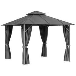 vidaXL Pavillon mit Seitenwänden & Doppeldach 3x3 m Anthrazit