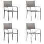 vidaXL 5-tlg. Garten-Essgruppe Grau und Schwarz Poly Rattan und Stahl vidaXL 5-tlg. Garten-Essgruppe Grau und Schwarz Poly Rattan und Stahl