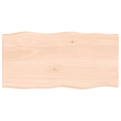 vidaXL Tischplatte 80x40x2 cm Massivholz Eiche Unbehandelt Baumkante