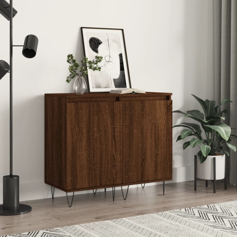 vidaXL Sideboards 2 Stk. Braun Eichen-Optik 40x35x70 cm Holzwerkstoff vidaXL Sideboards 2 Stk. Braun Eichen-Optik 40x35x70 cm Holzwerkstoff