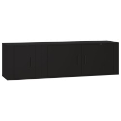 vidaXL 2-tlg. TV-Schrank-Set Schwarz Holzwerkstoff