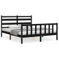 vidaXL Massivholzbett mit Kopfteil Schwarz 160x200 cm vidaXL Massivholzbett mit Kopfteil Schwarz 160x200 cm
