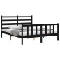 vidaXL Massivholzbett mit Kopfteil Schwarz 160x200 cm vidaXL Massivholzbett mit Kopfteil Schwarz 160x200 cm