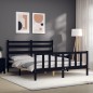 vidaXL Massivholzbett mit Kopfteil Schwarz 160x200 cm vidaXL Massivholzbett mit Kopfteil Schwarz 160x200 cm