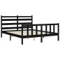 vidaXL Massivholzbett mit Kopfteil Schwarz 160x200 cm vidaXL Massivholzbett mit Kopfteil Schwarz 160x200 cm