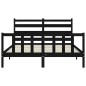 vidaXL Massivholzbett mit Kopfteil Schwarz 160x200 cm vidaXL Massivholzbett mit Kopfteil Schwarz 160x200 cm