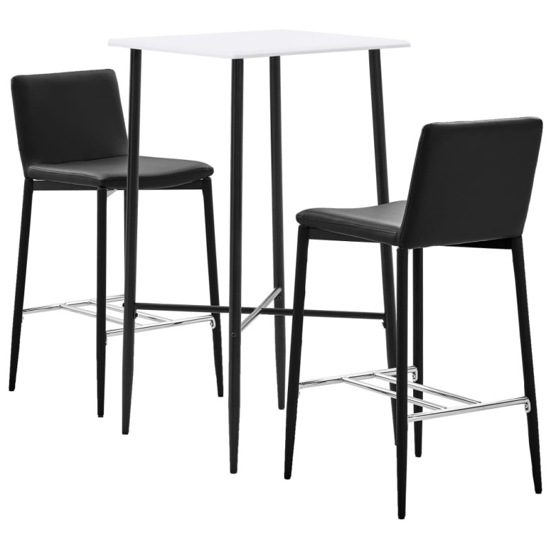 3-tlg. Bar-Set Kunstleder Schwarz 3-tlg. Bar-Set Kunstleder Schwarz