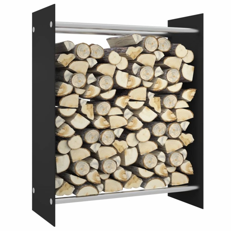 vidaXL Brennholzregal Schwarz 80x35x100 cm Hartglas vidaXL Brennholzregal Schwarz 80x35x100 cm Hartglas