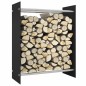 vidaXL Brennholzregal Schwarz 80x35x100 cm Hartglas vidaXL Brennholzregal Schwarz 80x35x100 cm Hartglas