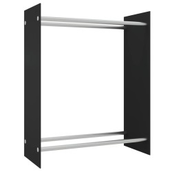 vidaXL Brennholzregal Schwarz 80x35x100 cm Hartglas