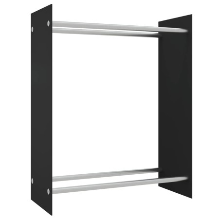 vidaXL Brennholzregal Schwarz 80x35x100 cm Hartglas