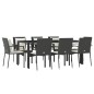 vidaXL 9-tlg. Garten-Essgruppe mit Kissen Schwarz Poly Rattan vidaXL 9-tlg. Garten-Essgruppe mit Kissen Schwarz Poly Rattan