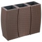 vidaXL Garten-Hochbeete 3-tlg. Poly Rattan Braun vidaXL Garten-Hochbeete 3-tlg. Poly Rattan Braun