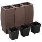 vidaXL Garten-Hochbeete 3-tlg. Poly Rattan Braun vidaXL Garten-Hochbeete 3-tlg. Poly Rattan Braun