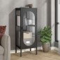 vidaXL Sideboard Schwarz 40x35x105 cm Glas und Stahl vidaXL Sideboard Schwarz 40x35x105 cm Glas und Stahl