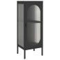 vidaXL Sideboard Schwarz 40x35x105 cm Glas und Stahl vidaXL Sideboard Schwarz 40x35x105 cm Glas und Stahl