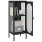 vidaXL Sideboard Schwarz 40x35x105 cm Glas und Stahl vidaXL Sideboard Schwarz 40x35x105 cm Glas und Stahl