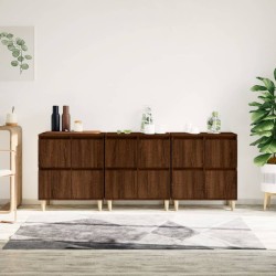 vidaXL Sideboards 3 Stk. Braun Eichen-Optik 60x35x70 cm Holzwerkstoff
