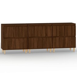vidaXL Sideboards 3 Stk. Braun Eichen-Optik 60x35x70 cm Holzwerkstoff