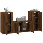 vidaXL 3-tlg. TV-Schrank-Set Braun Eichen-Optik Holzwerkstoff vidaXL 3-tlg. TV-Schrank-Set Braun Eichen-Optik Holzwerkstoff